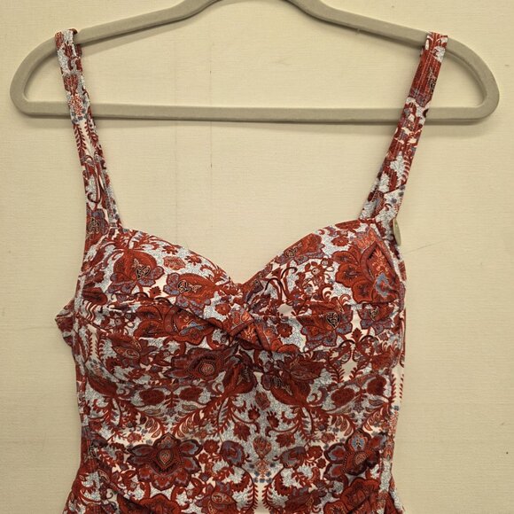 NEW Niptuck Women’s Sakina Floral Joanne One Piece Slimming Swimsuit size 8 Red - Picture 4 of 12